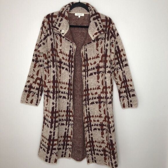 Cocogio‎ Women's Large Multicolor Mohair Wool Blend Open Front Cardigan Sweater - Picture 2 of 8